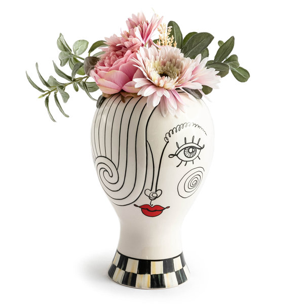 MacKenzie Childs Doodles Lady Head Vase Wayfair